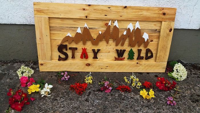 NEW Rustic STAY WILD Wood Art Wall Sign