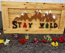 NEW Rustic STAY WILD Wood Art Wall Sign