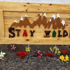 NEW Rustic STAY WILD Wood Art Wall Sign