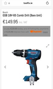 Bosch GSB 18V-65 Combi Drill (Bare Unit)