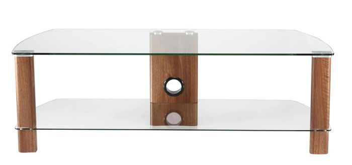 Alphason Century 1200 Tv Stand - Walnut & Clear Glass | Adce1200-wal
