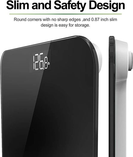 Digital Bathroom Scales for Body Weight, Weighing Scale Electronic Bath Scales with High Precision Sensors Accurate Weight Machine for People, LED Display, Step-On, Black (FREE POSTAGE)