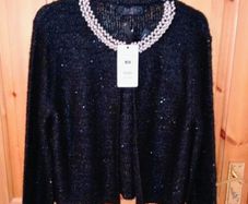 new black cardigan with pearls