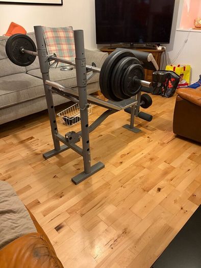 Adjustable Weight Bench & Complete Home Gym Set