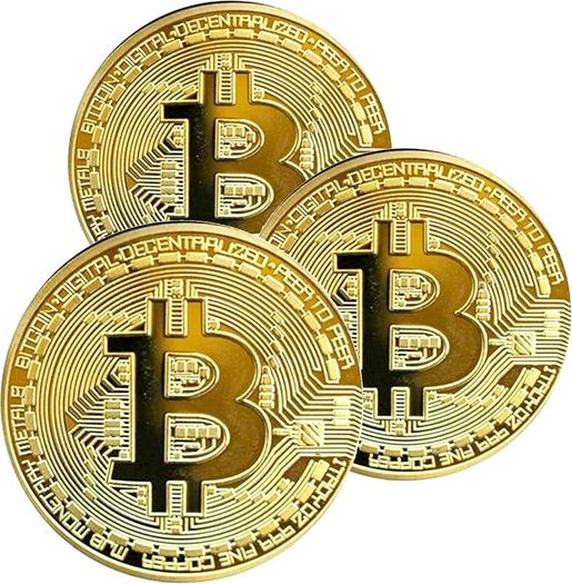 3PC Bitcoin Coin | Physical Bitcoin with Protective Case, Gold Plated Bitcoin for Commemoration, Gifts for Men (Gold)