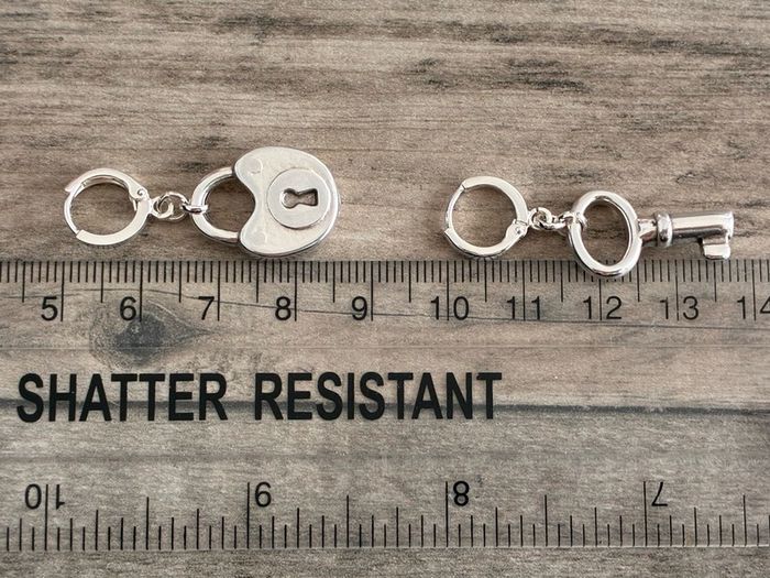 Silver Plated Padlock and Key Earrings