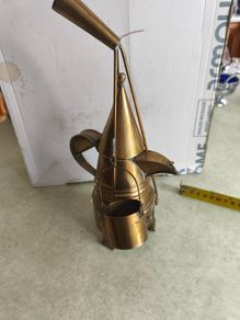 Vintage Kenyan Brass Coffee Pot Dallah Set / African Travelling Kettle