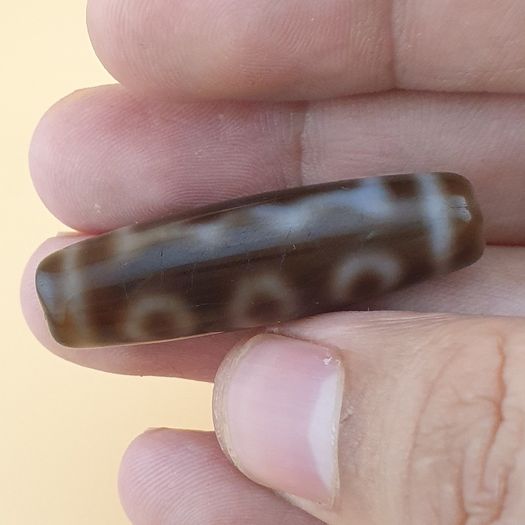 Vintage 5 Eyes Himalayan Tibetan Agate Dzi Bead Amulet