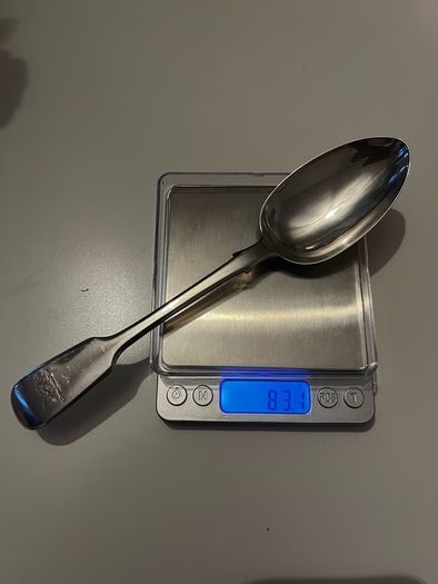 Antique Victorian Solid Silver Tablespoon / Serving Spoon London 1840