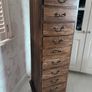 Beautiful slim rustic vintage 10 drawer tallboy in superb condition Image 8