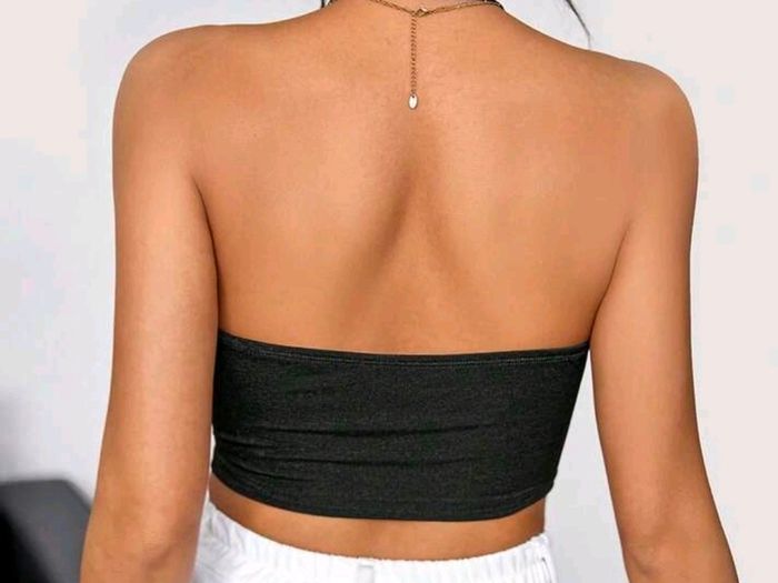 Brand New Draped Front Backless Halter Top, size 10