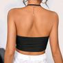 Brand New Draped Front Backless Halter Top, size 10 Image 3