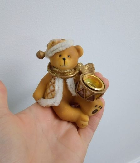 Small Teddy Christmas Candle Holder