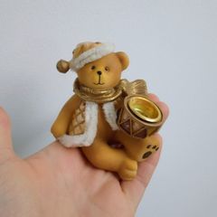 Small Teddy Christmas Candle Holder