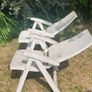 2 Garden sun chairs (plastic, 1 with some damage) Image 2