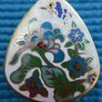 Vintage Pendant, Magnifying Glass, Asian Chinese Enamel,  Flowers Image 3