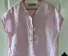 New Paul Costelloe Pink Linen Top - Size S / fits Size 12