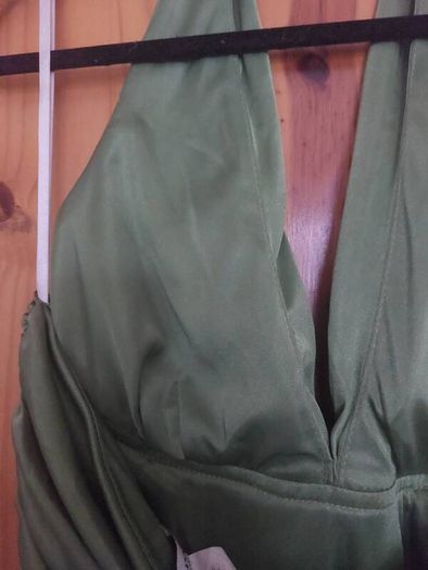 Linda Bernell lime green halterneck dress (free post)