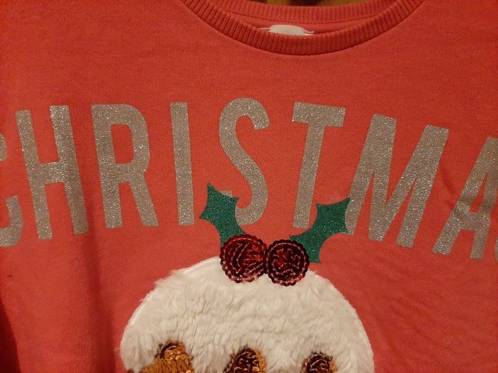 Girls christmas pudding sweater 6-7years