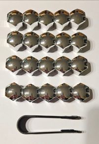 17mm 20PCS Chrome Car Wheel Nut Caps Protection Covers Caps Anti-Rust Auto Hub Screw Cover Car Tyre Nut Bolt Exterior Decoration for Volkswagen & Mercedes with 17 wheel Bolts