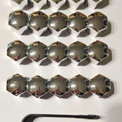 17mm 20PCS Chrome Car Wheel Nut Caps Protection Covers Caps Anti-Rust Auto Hub Screw Cover Car Tyre Nut Bolt Exterior Decoration for Volkswagen & Mercedes with 17 wheel Bolts