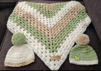 Handmade Crochet Baby Blankets & Beanies