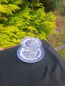 Blue homemade cake stand postage possible