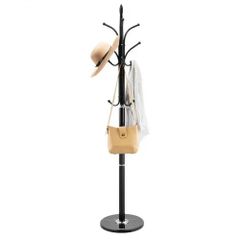 Coat Rack Freestanding, Coats Tree Stand with Stable Marble Base & 6 Hooks, Free Standing Hall Coat Rack for Entryway, Bedroom, Office, Living Room