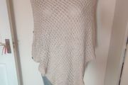 Beige turtle neck one size woollen poncho cover up Postage included