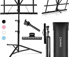 NEW SALE | Sheet Music Stand Metal Portable with Carrying Bag, Music Book Clip, Portable Podium Stand, Laptop Stand Black
