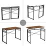 _Computer Desk, Folding Desk with 8 Hooks, Workstation Image 3
