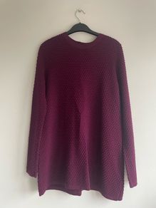 COS burgundy textured top size small
