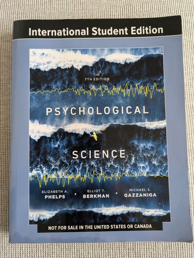 Psychological Science 7th Edition International Student Edition + Unused Access Code