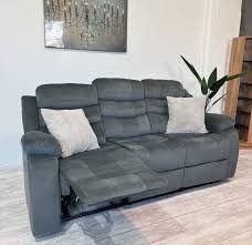 Houston 3 Seater Recliner Sofa,grey Free Delivery