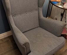 ikea Strandmon Grey Armchair and Footstool