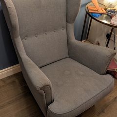 ikea Strandmon Grey Armchair and Footstool