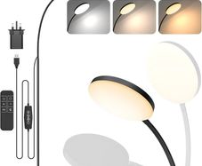 LED Floor Lamp with Remote, 1H Timer Reading Standing Lamps with 3 Color Temperature & 5 Brightness Levels, Dimmable Floor Lamp for Living Room, Bedroom, Office