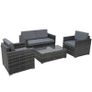 4 Pieces Rattan Sofa Set Chair Seat Furniture Patio Wicker Steel Black Garden (FREE SHIPPING) Image 2