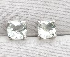 925 vintage TGGC green amethyst sterling silver studs
