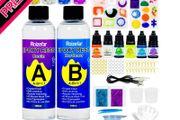 Resin Kit for Beginners with Moulds, 380ml Crystal Clear Epoxy Resin Kit for Coating and Casting with Molds, Foil Flakes, Resin Color Pigment, Sequins for Art, Craft, Jewelry Making (FREE SHIPPING)