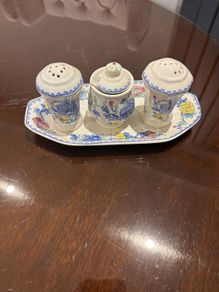 Mason Ironstone Cruet Set with Floral Pattern