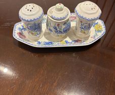 Mason Ironstone Cruet Set with Floral Pattern