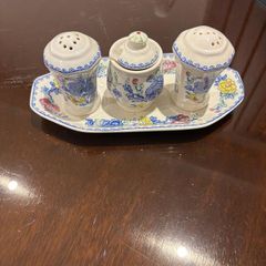 Mason Ironstone Cruet Set with Floral Pattern