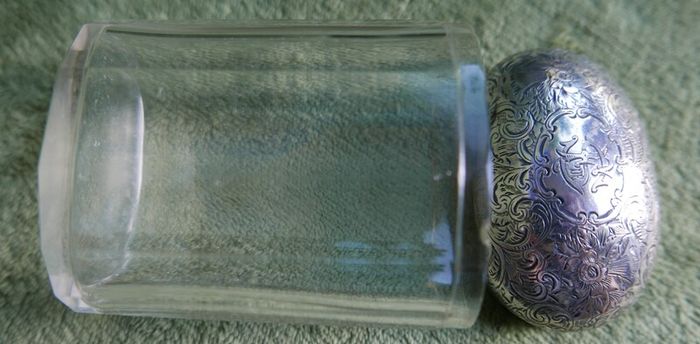 Antique Edwardian 1800s Set 5 Sterling Silver Cut Glass Vanity Pin Bottles Jars
