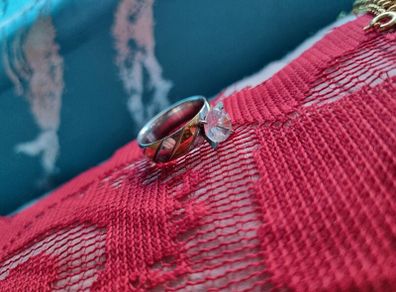 Stainless Steel Two Tone Wedding Band Ring