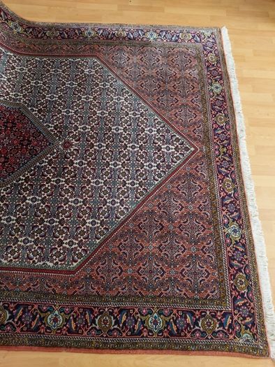 Stunning 300cm x 200cm Persian Bidjar Green Colours Hand Knotted Rug Carpet