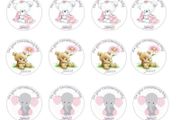 Christening personalised edible cupcake toppers