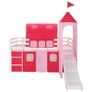 Children Loft Bed Frame with Slide Ladder Pinewood 208x230 cm Image 3