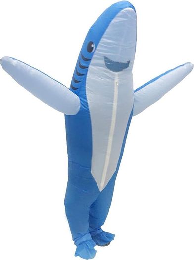 Inflatable Costume Adult Shark Costume-Inflatable Shark Costume Funny Dress Party Costume for Adult Halloween Inflatable Costume Blue (FREE SHIPPING)