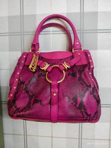Rare vintage dkny Purple Snake Print Bag Y2K McBling Satchel